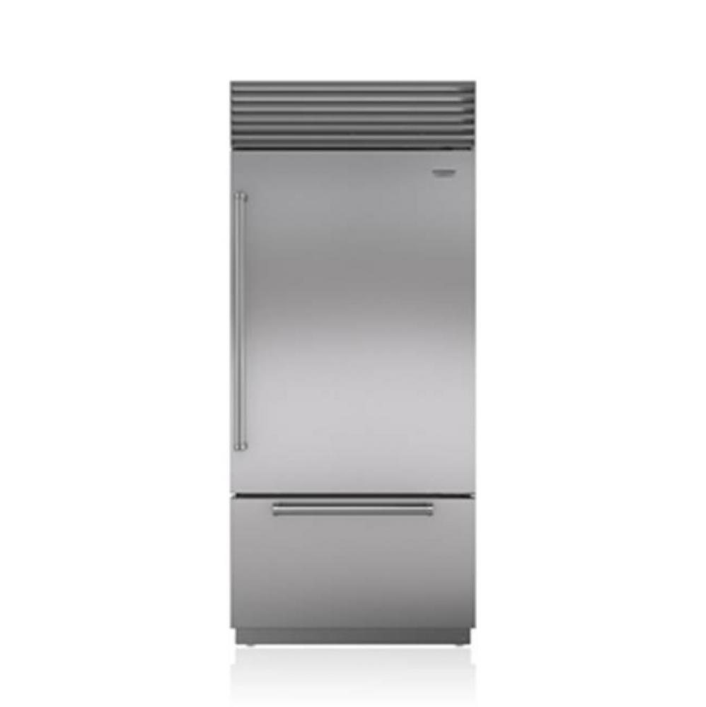 36'' BUILT-IN, OVER-UNDER, INTERNAL DISPENSER, SS, TUBULAR HANDLE, LEFT