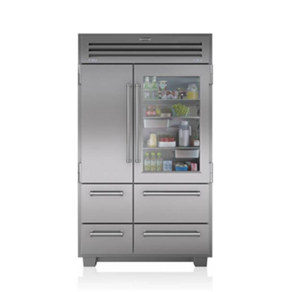 48'' PRO SIDE-BY-SIDE REFRIGERATION, GLASS
