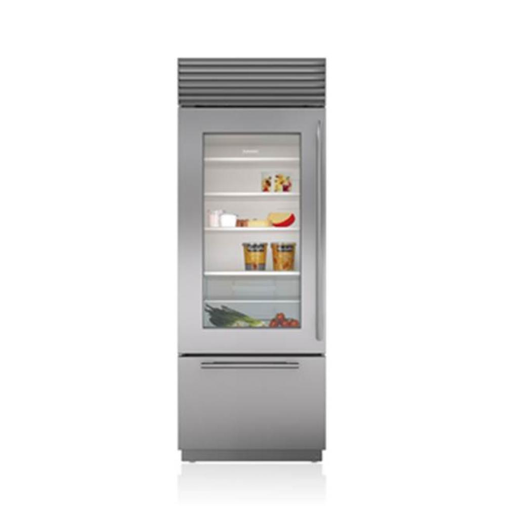 30'' BUILT-IN, OVER-UNDER, GLASS DOOR, SS, PRO HANDLE, RIGHT