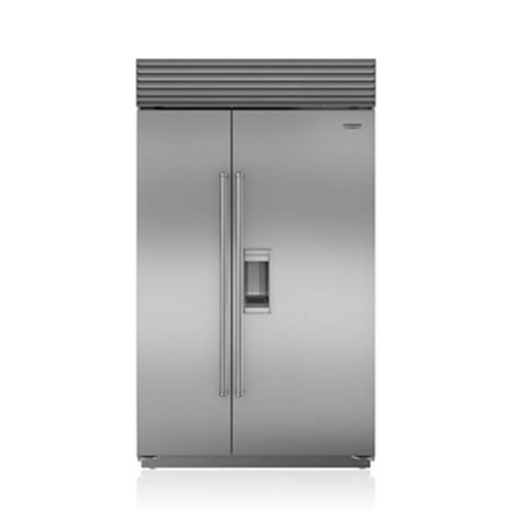 48' BUILT-IN, SIDE-BY-SIDE, EXTERNAL ICE & WATER DISPENSER, SS, PRO HANDLE