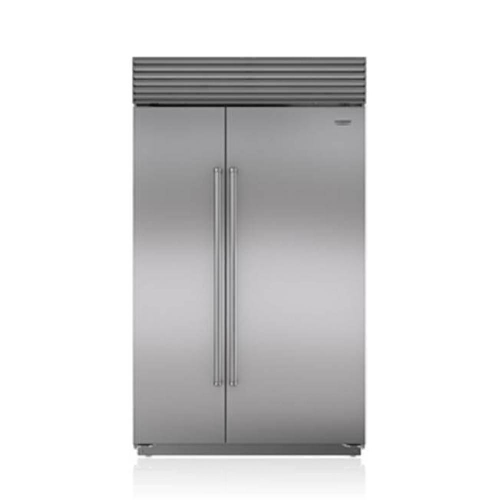 48' BUILT-IN, SIDE-BY-SIDE, INTERNAL ICE & WATER DISPENSER, SS, PRO HANDLE