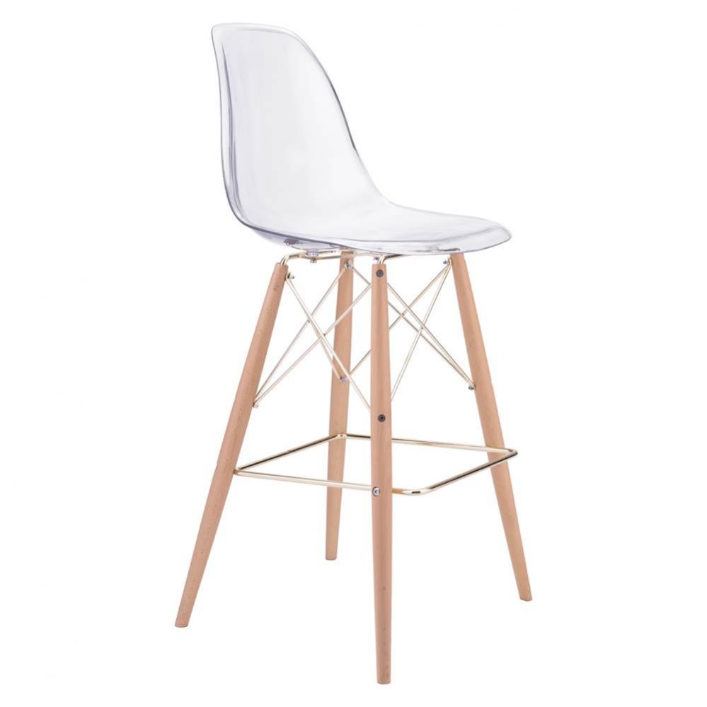 Shadow Bar Chair Clear, Natural & Gold