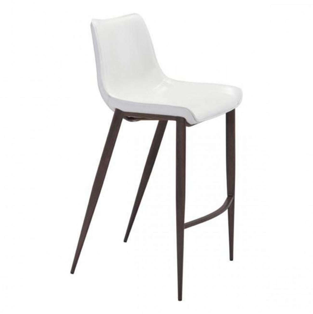 Magnus Bar Chair (Set of 2) White and Walnut