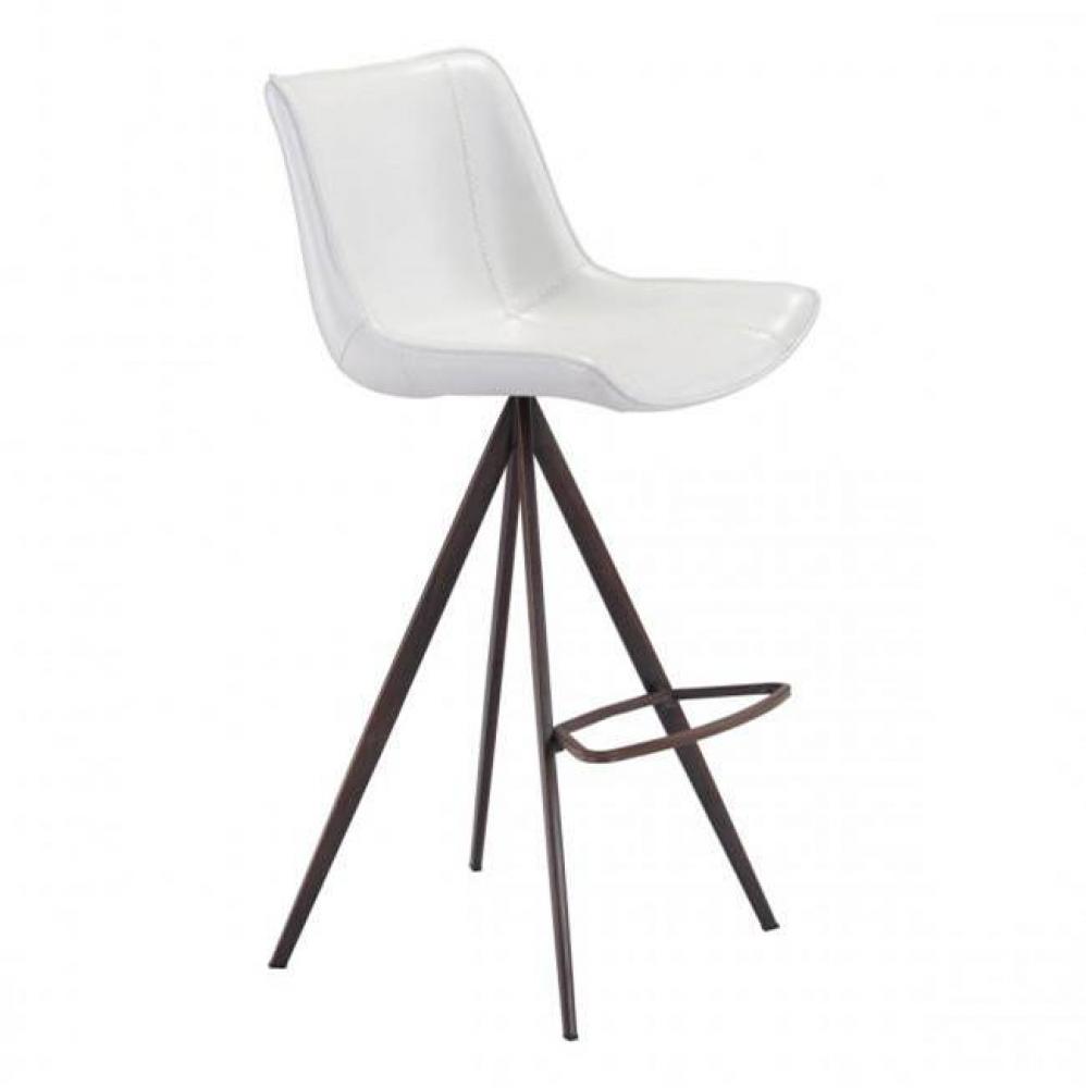 Aki Bar Chair (Set of 2) White and Walnut