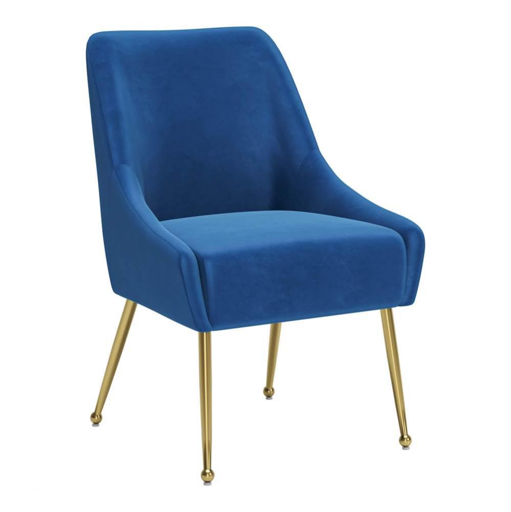 Maxine Dining Chair Navy Blue and Gold