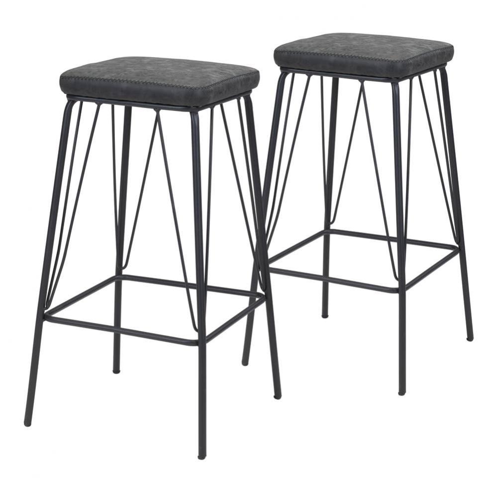 Samuel Counter Stool (Set of 2) Vintage Black