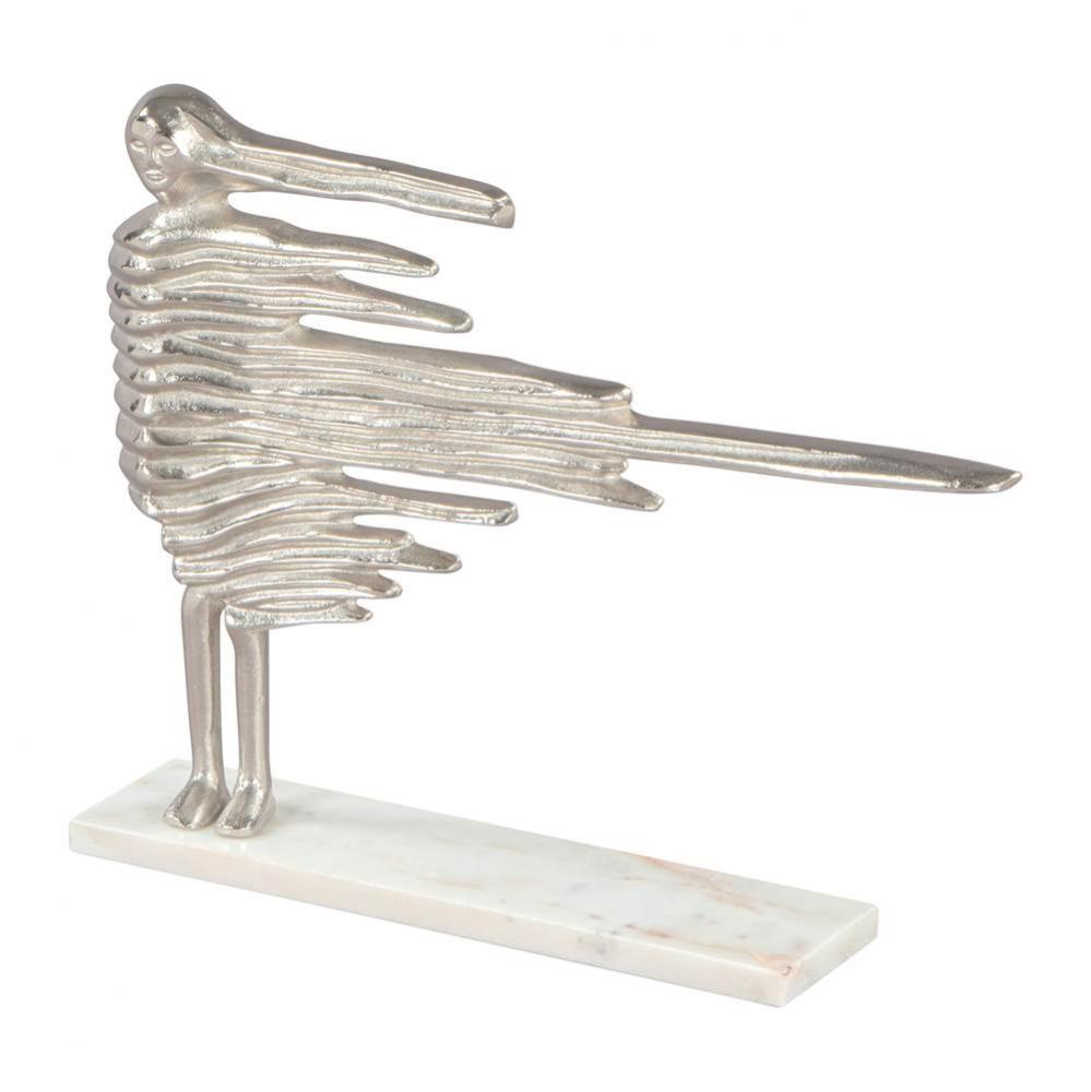 Streak Table Art Silver and White