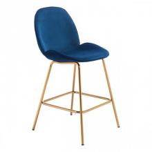 Zuo 101224 - Siena Counter Chair Dark Blue Velvet (Set of 2)