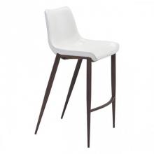 Zuo 101278 - Magnus Bar Chair (Set of 2) White and Walnut