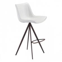 Zuo 101288 - Aki Bar Chair (Set of 2) White and Walnut