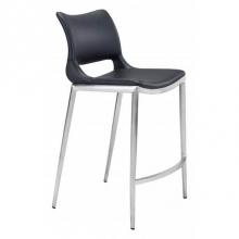 Zuo 101391 - Ace Counter Chair (Set of 2) Black and Silver