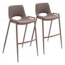 Zuo 109734 - Desi Barstool (Set of 2) Brown and Walnut