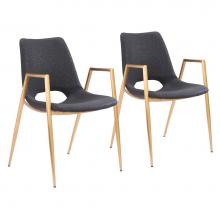 Zuo 109549 - Desi Dining Chair (Set of 2) Black and Gold