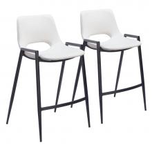 Zuo 109538 - Desi Counter Stool (Set of 2) White