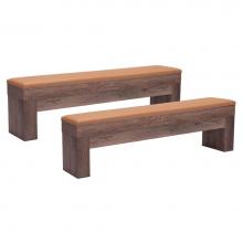 Zuo 109497 - Bonker Storage Bench (Set of 2) Brown