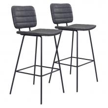 Zuo 109505 - Boston Bar Chair (Set of 2) Vintage Black