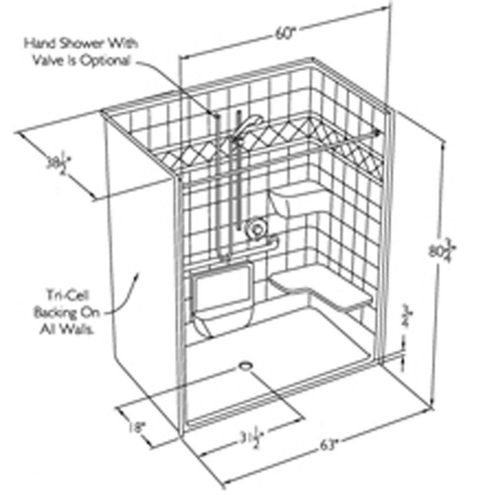 60 x 36 code compliant solid surface roll in