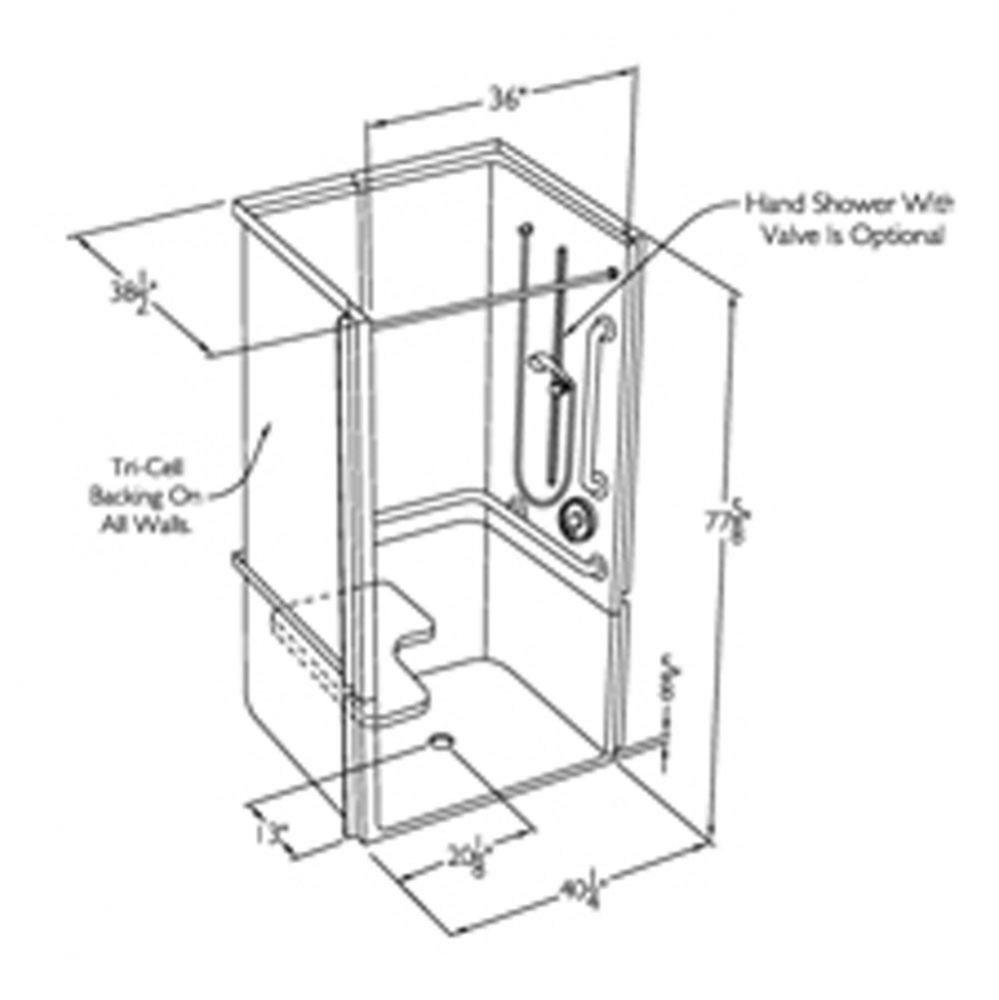 36 x 36 code compliant solid surface multi-piece transfer