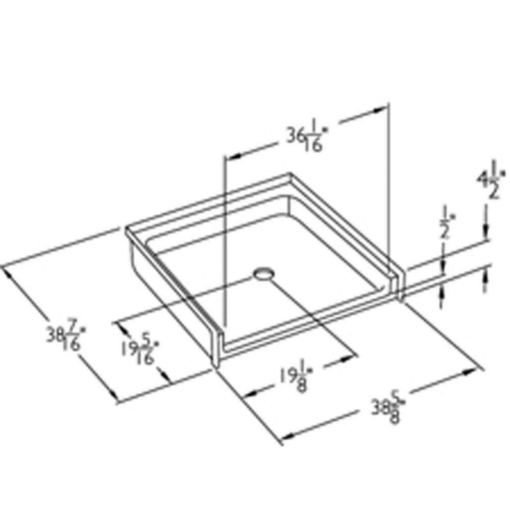 36 x 36 code compliant solid surface transfer shower