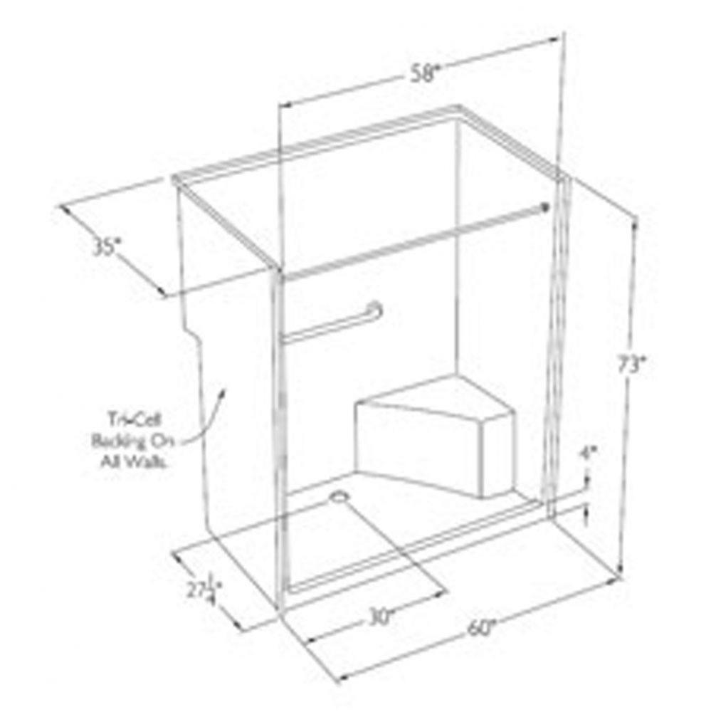 Accessible gelcoat shower with integral