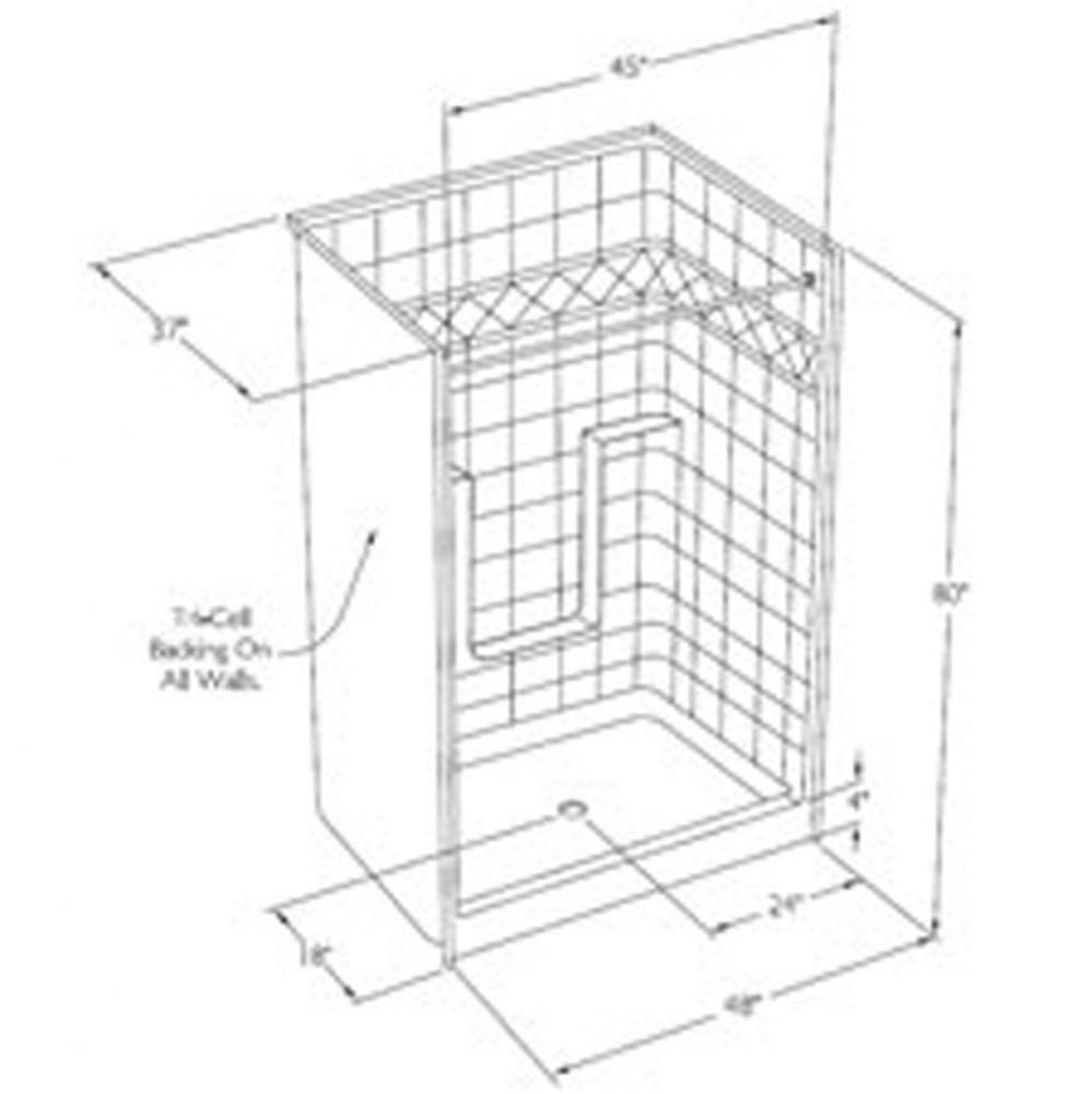 Millennia tile-pattern solid-surface shower -