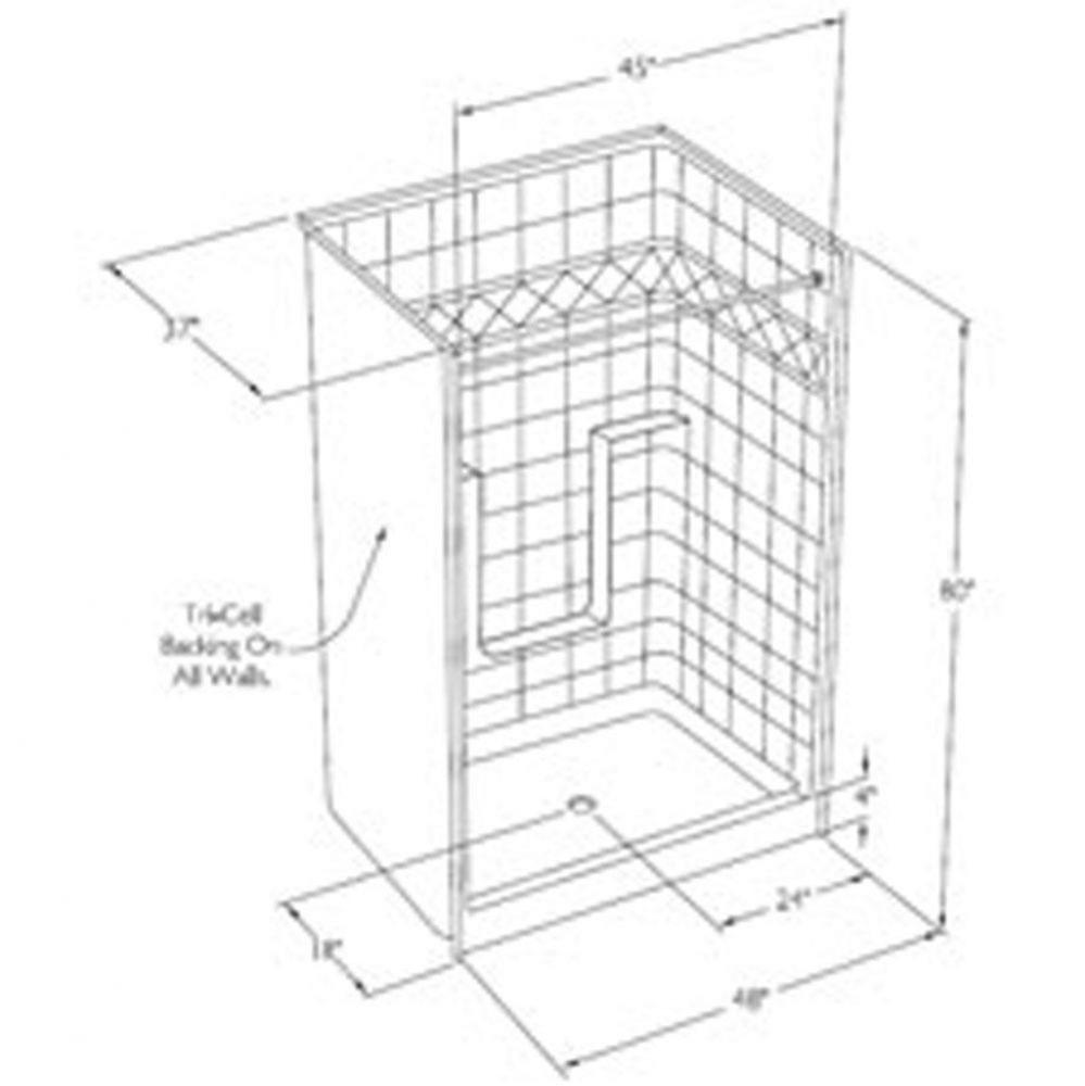 Millennia tile-pattern gelcoat shower -