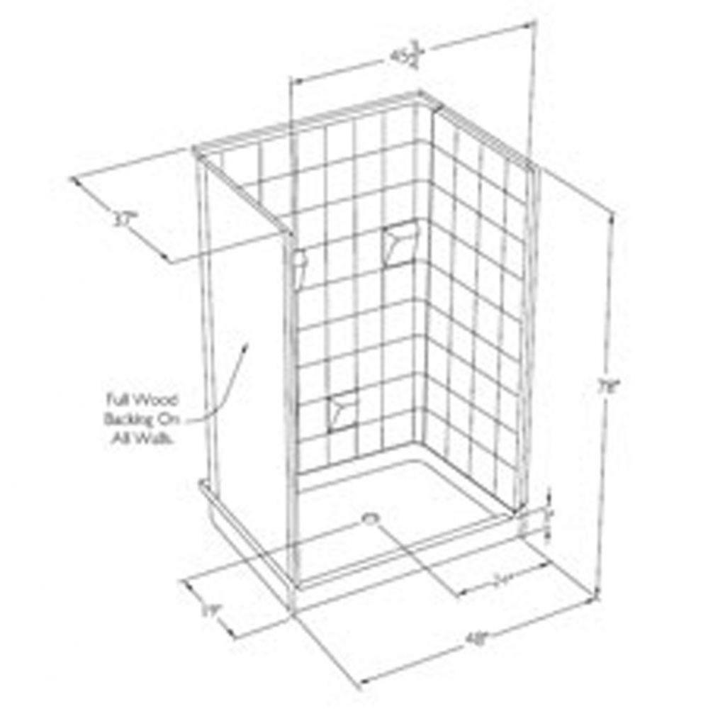 Multi-piece, tile-pattern gelcoat