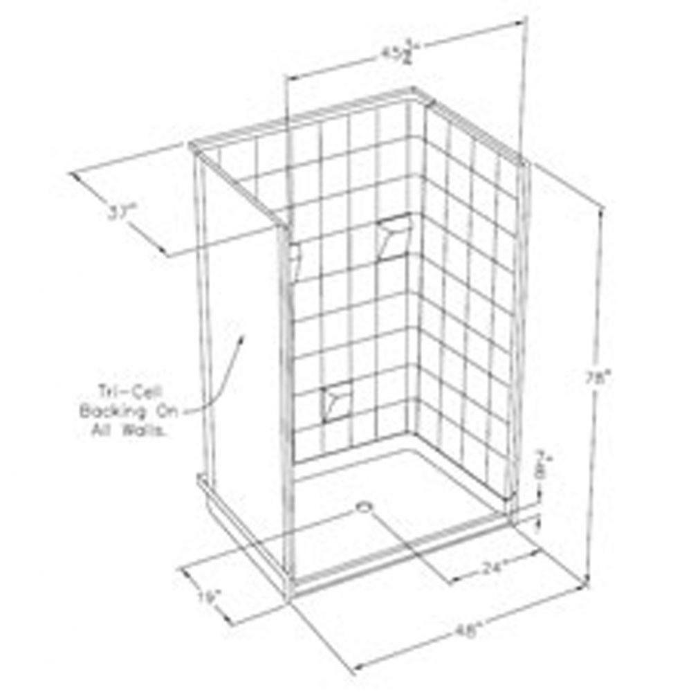 Multi-piece, tile-pattern gelcoat barrier-free