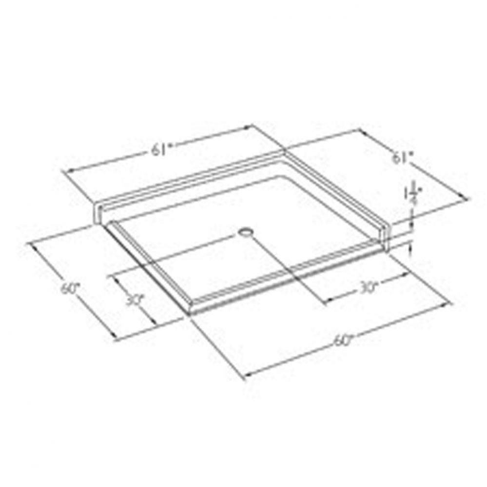 Solid-surface barrier-free shower base,
