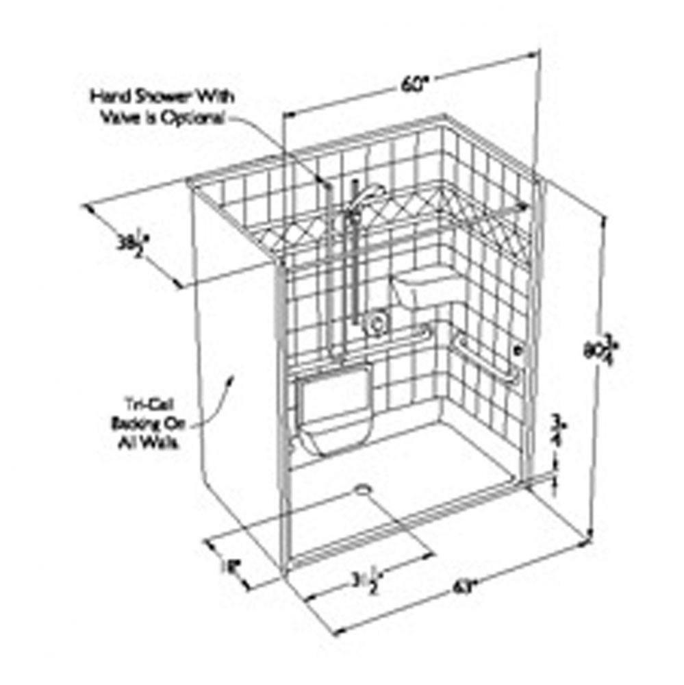 XST6337BF1.25 Skilled Nursing Plumbing Shower