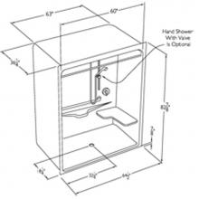 Comfort Designs XSA6436BF L-Bar - 60 x 36 acrylic code compliant roll in shower with dome