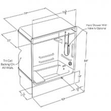 Comfort Designs XSA6000TS 3P - 60 x 32 code compliant acrylic multi-piece  tub shower with dome