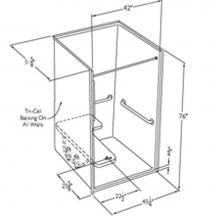 Comfort Designs SSS4248BF CBC - 42 x 48 code compliant California Building Code barrier free