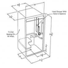 Comfort Designs XSA4136BF - 36 x 36 code compliant acrylic transfer shower with dome
