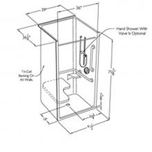 Comfort Designs XSA4136BF OT - 36 x 36 code compliant acrylic transfer shower with open