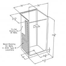 Comfort Designs XSA4136SH OT (ANSI Type B) - 36 x 36 code compliant acrylic transfer shower with open top and four inch