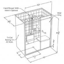 Comfort Designs XST6336BF COL WW - Non-Code Accessible Roll-In Shower with Wing