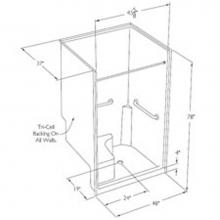 Comfort Designs XSS4837SH MS - Accessible gelcoat shower with integral