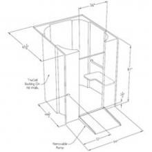 Comfort Designs XSS6464BF - Accessible barrier free gelcoat shower with integral