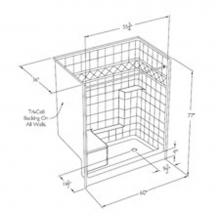 Comfort Designs SST6036SH MS - Millennia tile-pattern solid-surface shower with integral