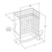 Comfort Designs XST3060SH 4P - Millennia tile-pattern gelcoat shower -