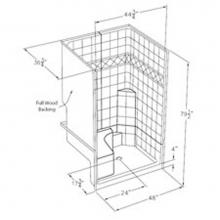 Comfort Designs XST3648SH MS 3P - Millennia tile-pattern gelcoat shower -