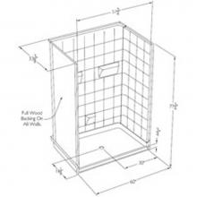 Comfort Designs XST6033BF 5P C - Multi-piece, tile-pattern gelcoat barrier-free