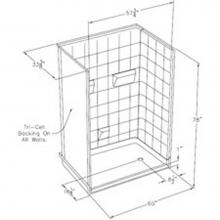 Comfort Designs XST6033BF 5P L/R - Multi-piece, tile-pattern gelcoat barrier-free