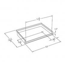 Comfort Designs SSB6036BF COl L/R - Solid-surface barrier-free shower