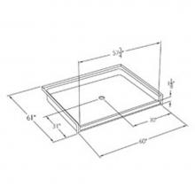 Comfort Designs SSB6060BF COL C - Solid-surface barrier-free shower