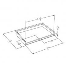 Comfort Designs XSB6030BF COL C - Gelcoat barrier-free shower