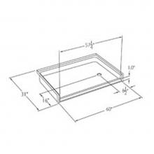 Comfort Designs XSB6030BF COL L/R - Gelcoat barrier-free shower