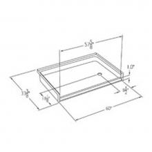 Comfort Designs XSB6033BF COL C - Gelcoat barrier-free shower