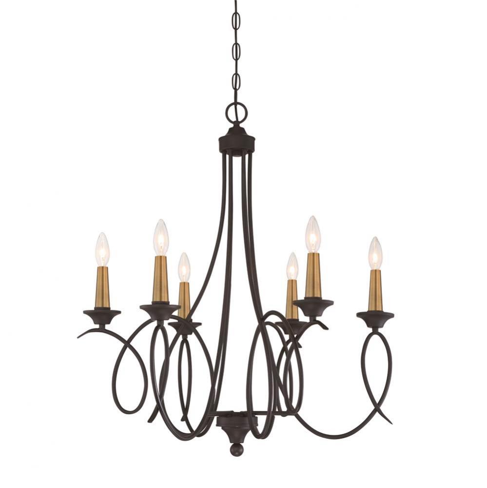 LA COURBE- 6 LT CHANDELIER